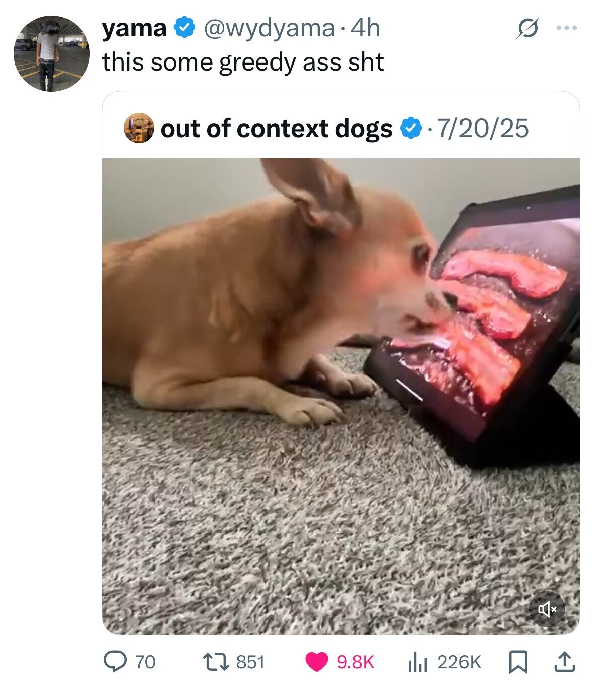 @wydyama 4h G yama ... this some greedy ass sht out of context dogs 7/20/25 70 851 9.8K 226K