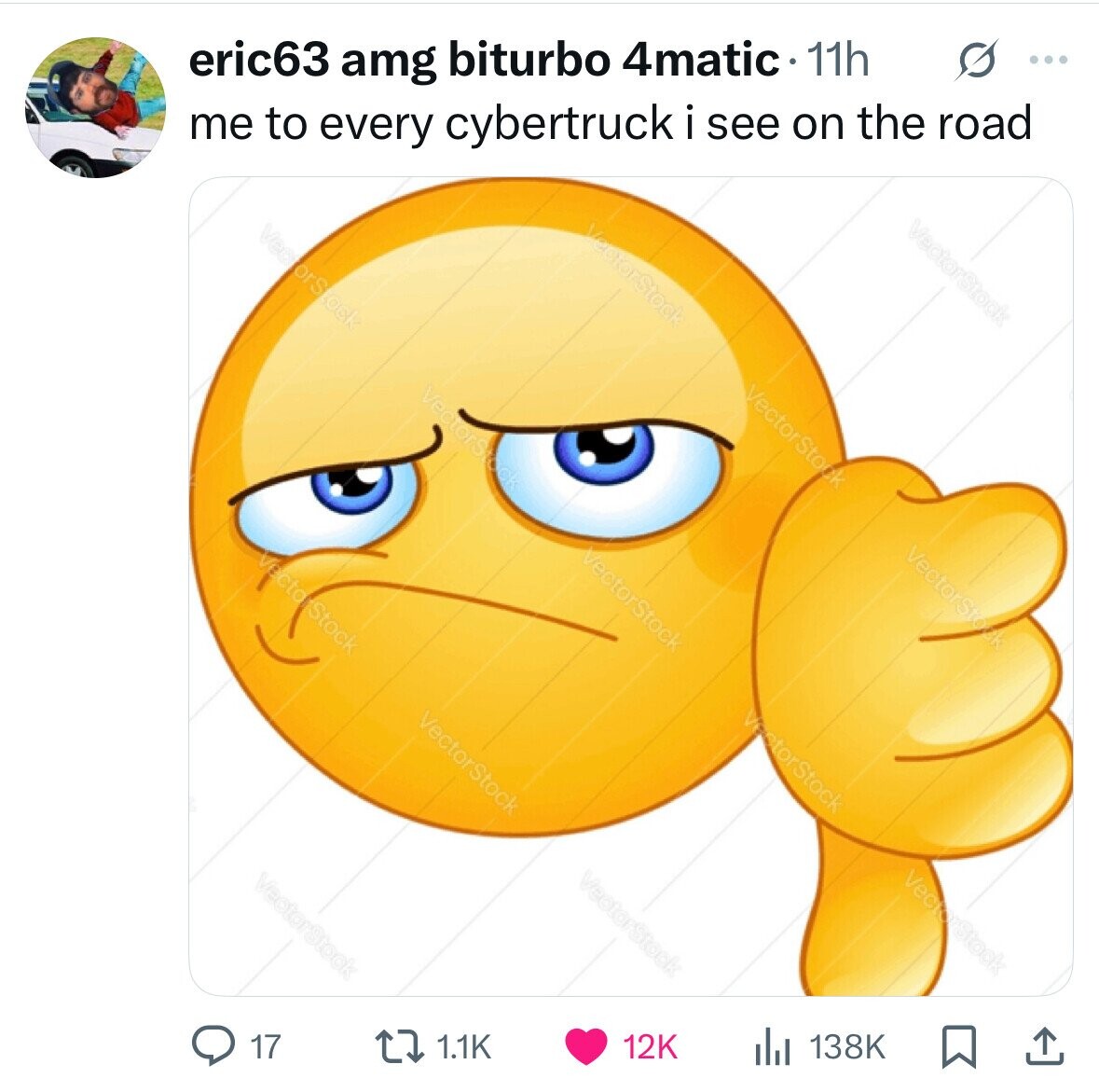 G ... VectorStock VectorStock VectorStock VectorStock eric63 amg biturbo 4matic 11h me to every cybertruck i see on the road VectorStock VectorStock VectorStock VectorStock VectorStock 138K VectorStock VectorStock VectorStock 12K 1.1K VectorStock 17 