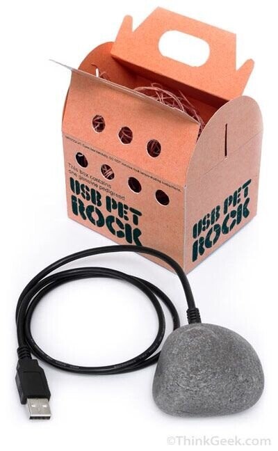 consultions. - - NO DAILY DG - Eyes - USB PET This box contains ROCK one genuine pedigreed USB PET ROCK ©ThinkGeek.com