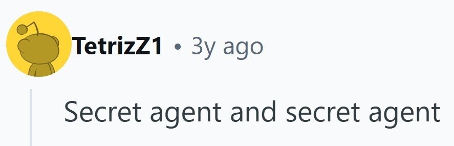 TetrizZ1 . 3y ago Secret agent and secret agent
