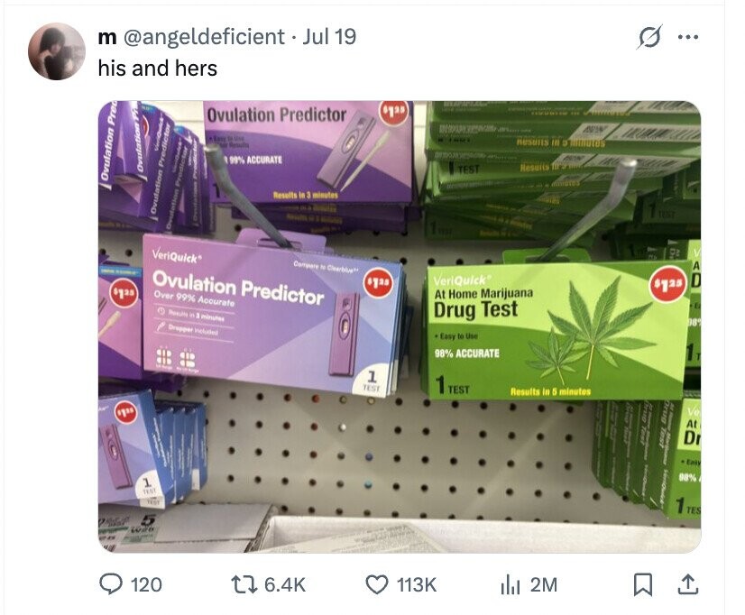 s m @angeldeficient Jul 19 ... his and hers MINI eyes Ovulation Predictor - NW East b USA TRUS nesults in Emmules | | . to Results - I I 99% ACCURATE MESNA IKE Results USA Ovulation РЯ TEST Ovulation Pred 1 Results in 3 minutes - - . Roseles Ovulation Predictor TEST MY adidas Ovutation Prodictor m VeriQuick® e DE V Compare N Clearblue** - Ovulation Predictor VeriQuick® D A syas $125 syas Over 99% Accurate At Home Marijuana Results in a minutes Drug Test E 08° Dropper included Easy to Use 98% ACCURATE 1 New Rouge 1 TEST