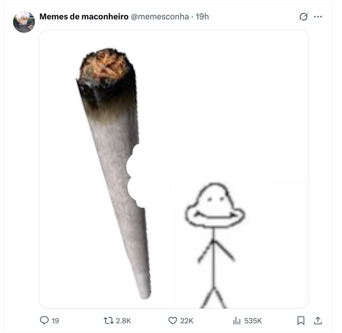 Memes de maconheiro @memesconha - 19h G ... 19 2.8K 22K 535K 