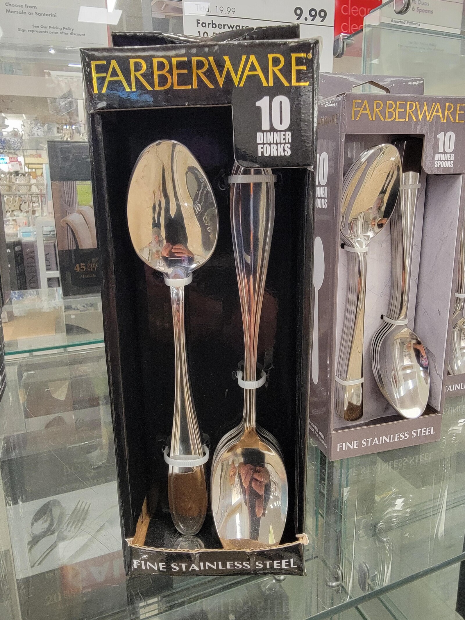 re Duos Choose from Tktd. 19.99 clear 6 Spoons Marsala or Santorini 9.99 Farberware cle Assorted Patterns See Our Pricing Policy Sign represents price after discount 10 a Price Molion FARBERWARE 10 Beans FARBERWARE TRARE DINNER 10 FORKS 10 DINNER SPOONS NNER OONS 45 Marsata ONFIDA TAINL VINIL TAINLESS STEEL REDS POLISHING FINE STAINLESS STEEL НИЕ FINE STAINLESS STEEL AA 20