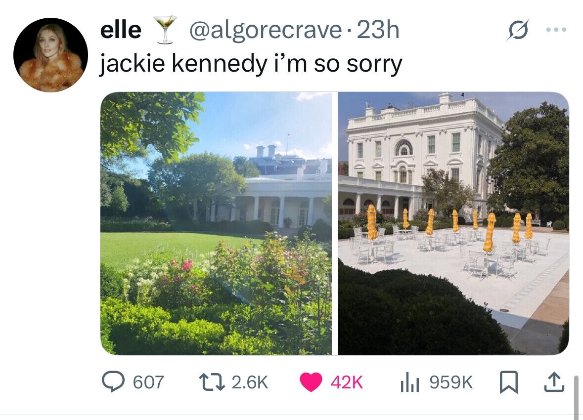 elle @algorecrave. 23h ... jackie kennedy i'm so sorry 607 2.6K 42K del 959K