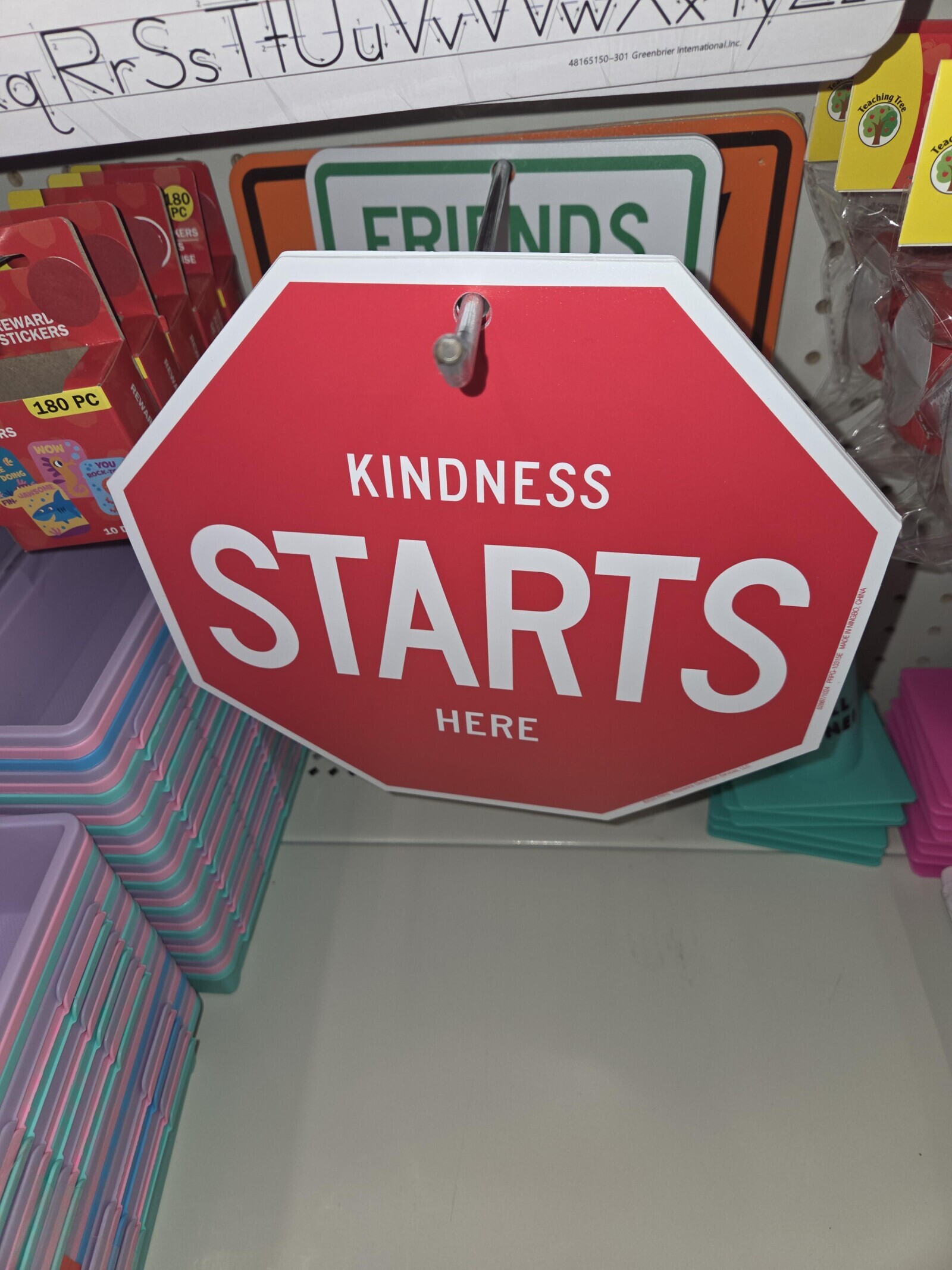 qReSs 48165150-301 Greenbrier International.Inc. 180 PC KERS Teaching Tree G ISE FRIENDS Tea EWARL STICKERS REWAR 180 PC RS WOW DOING YOU IA ROCK-T JAWSOME FIN 10 KINDNESS STARTS HERE 52667/1024 PRPG-10315E MADE IN NINGBO. CHINA NE