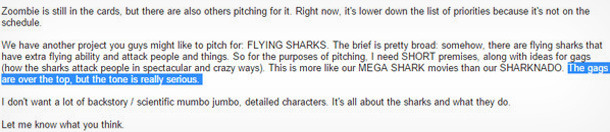 Zoombie Is still in the cards but there are also others pitching for Right now. ir'e lower down the list of priorities because it's not on the achedul