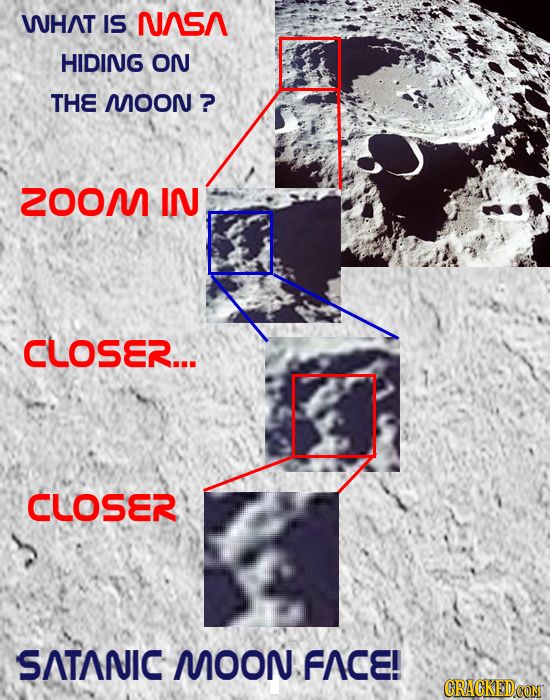 WHAT IS NASA HIDING ON THE MOON? 200M IN CLOSER... CLOSER SATANIC MOON FACE! CRACKEDCOMT 