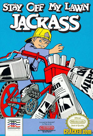 STAY OFF My LAWN JACKASS ii N hilit 4A Oficiat Nintendo NAA Seal edt Ouality Nintaandio CRACKED.COM S14