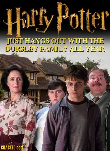 Harry otter JUST HANGS OUT WITH THe DURSLEY FAMMILY ALL YEAR CRACKED.COM