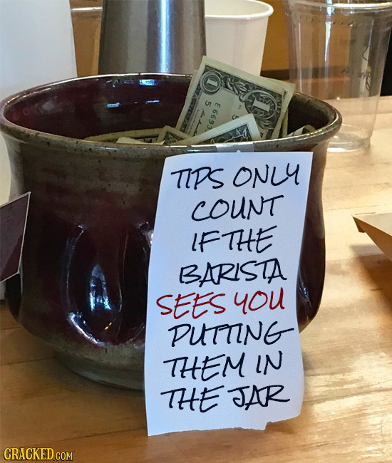 UT E 66993 TIDS ONLY COUNT IFTHE BARISA SEES you PUTTNG THEM IN THE IAR CRACKED COM