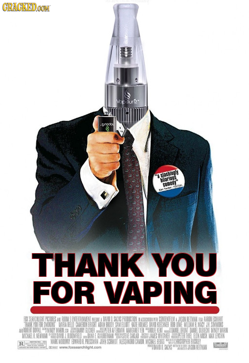 CRACKEDOON Vap uriz 3 siasbragly ilarius cameey THANK YOU FOR VAPING FOX SEAFCUEHT PEILRES E EL DAO SS PLOCHOY KIE CINTENIELM JSON BEMMOON FLM AROL E