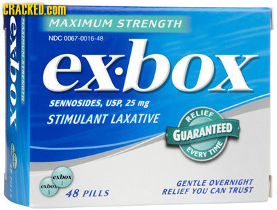 CRACKEU.COM MAXIMUM STRENGTH exbox NDC 0067-0016-48 SENNOSIDES, USP, 25 mg STIMULANT LAXATIVE AELIEF GUARANTEED EVERY TIME evhox GENTLE OVERNIGHT eyo 