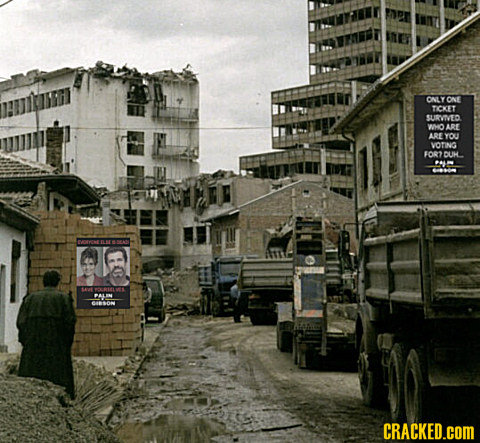 ONLY ONE TCKET SUSOED O ARE AREYOU vOTING FORT DUHL. ot PALIN CO CRACKED.COM