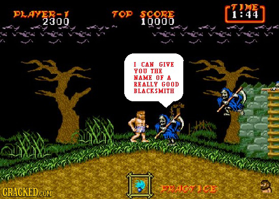 TJME PLAYER-7 TOP SCORE 1:44 2300 10000 I CAN GIVE YOU THE NAME OF A BEALIY GOOD BLACKSMITH tthinth CRACKED COM mAc05