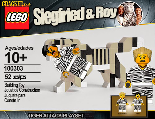 CRACKEDGOM LEGO Siegfiried&Roy & Roy Agesledades 10+ 100303 52 pcs/pzs Building Toy Jouet de Construction Juguete para Construir TIGERATTACKPLAYSET EC
