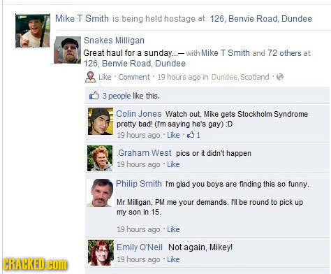 Mike T Smith is being held hostage at 126. Benvie Road. Dundee Snakes Milligan Great haul for a sunday.. with Mike T Smith and 72 others at 126. Benvi