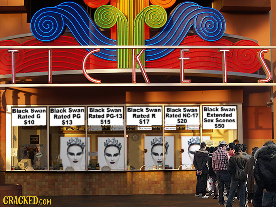 Black Swan Black Swan Black Swan Black Swan Black Swan Black Swan Rated G Rated PG Rated PG-13 Rated R Rated NC-17 Extended $13 $17 Sex Scenes $10 $15