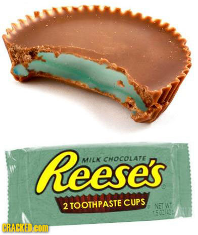 Reese's MILK CHOCOLATE CUPS 2 TOOTHPASTE NET W CRACKED. com 