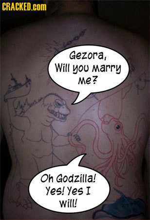 CRACKED.COM GezoRA, Will you Marry Mez eat Oh Godzilla! yes! yes I will! 