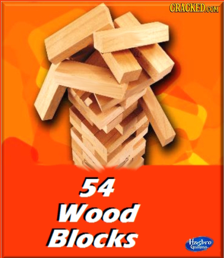 CRACKED 54 Wood Blocks Hasbro Gamino-