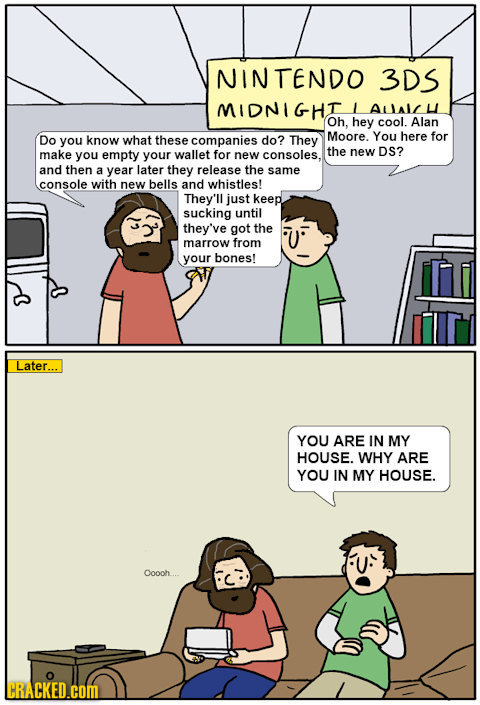 NINTENDO 3DS MIDNIGHI ALAI u Oh, hey cool. Alan Do Moore. know You here for you what these companies do? They make empty for the DS? you your wallet n