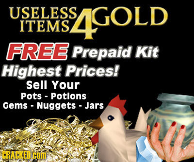 USELESS 4GOLD GOLD ITEMS FREE Prepaid Kit Highest Prices! Sell Your pots potions Gems- Nuggets Jars CRACKED coM