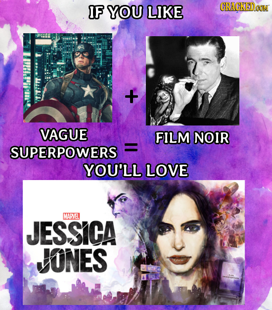 IF YOU LIKE CRACKEDCON VAGUE FILM NOIR SUPERPOWERS YOU'LL LOVE JESSICA MARVEl JONES 