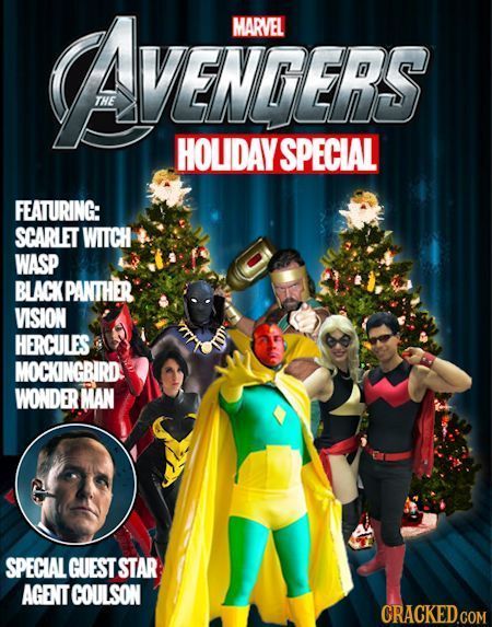 MARVEL CAVENGERS THE HOUDAY SPECIAL FEATURING: SCARLET WITCH WASP BLACK PANTHER VISION HERCULES MOCKINGBIRD: WONDERMAN SPECLAL GUEST STAR AGENT COULSO