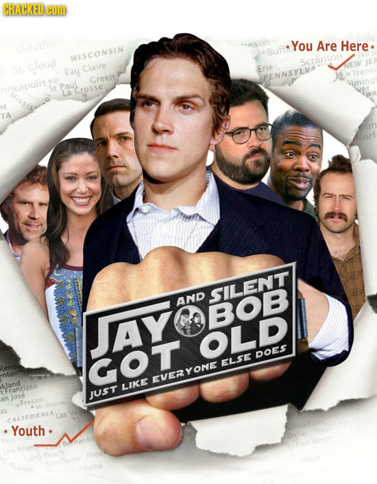 CRACKED COM You Are Here Buff* WESCONSIN Cloud Scranton Claire Ere Green PENNSYLVA St Paul La Crosse SILENT AND BOB AY OLD DOES GOT ELSE EVERYONE klan