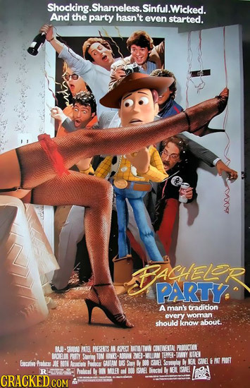 And the parthaessesinful.Wicked. even BAeLER PARTY A man's tradition every woman should know about. BA SMND PATEL PRERENTS AN ACOKCT BAT/TWIN CIONTINE