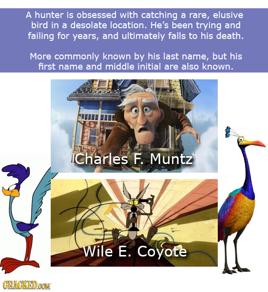 A hunter is obsessed with catching a rare, elusive bird in a desolate location. He's been trying and failing for years, and ultimately falls to his de