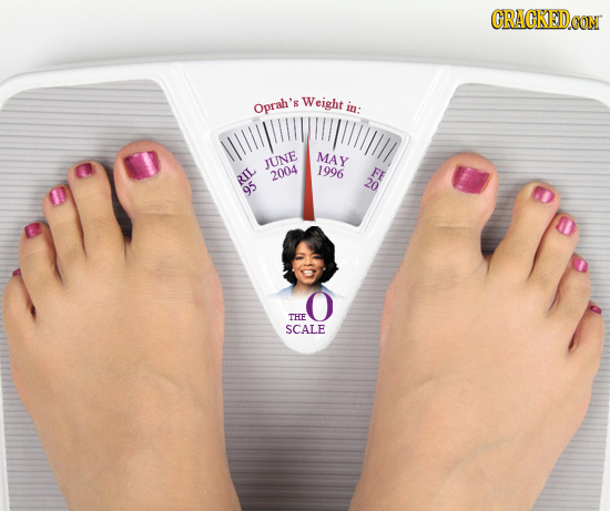 CRACKED.CON Weight Oprah's in: MAY JUNE 1996 o FE 2004 RIL 20 95 THE SCALE