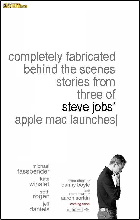 CRACKEDOON completely fabricated behind the scenes stories from three of steve jobs' apple mac launches michael fassbender kate from director winslet 
