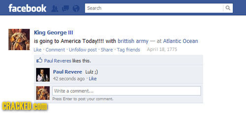 facebook Search King George IUL is going to America Today!!!! with brittish army- at Atlantic Ocean Like Comment Unfolow post Share Tag friends April