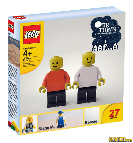C LEGO UR TOWN CEGO alio Oit TOWN Agesedades 4+ 6177 27 DeS/pzs Bessie Manager Stage Emily CRAGKEDCON