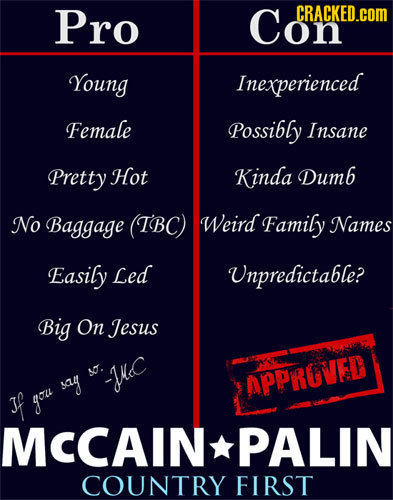 Pro COACK CRACKED.com Young Inexperienced Female Possibly Insane Pretty Hot Kinda Dumb No Baggage (TBC) Weird Family Names Easily Led Unpredictable? B