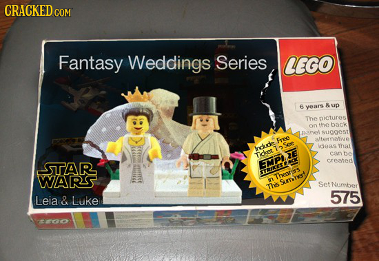 CRACKED Fantasy Weddings Series LEGO years & 6 up The pictures on the back panel suggest Free alternative AKILL inchuck See frr ideas that Ticket can