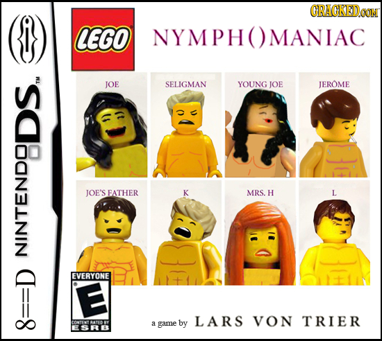 CRACKEDOON LEGO )MANIAC JOE SELIGMAN YOUNG JOE JEROME JOE'S FATHER K MRS. H L NINTENDEDS NINTENDOL EVERYONE E by LARS VON TRIER COw RARLOE a game ESRB