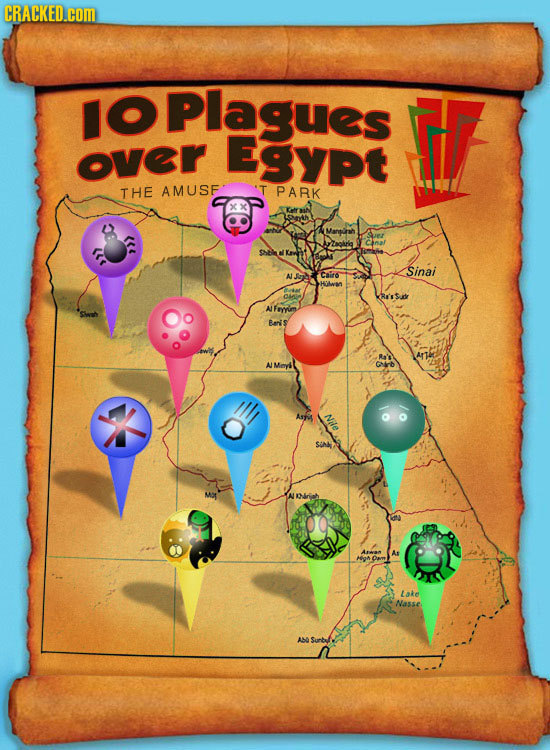CRACKED.cOM IOPlagues Egypt over THE AMUSF PARK Mangin Taolrig ste Kanat Sinai Caito Cna AIFEYm Baris AMeyit Nie Sin Anan Lake Nasse ASO