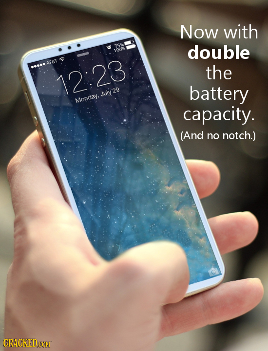 Now with 15% double 1009 AT&T the 12:23 battery Monday.July 29 capacity. (And no notch.) CRACKED CON