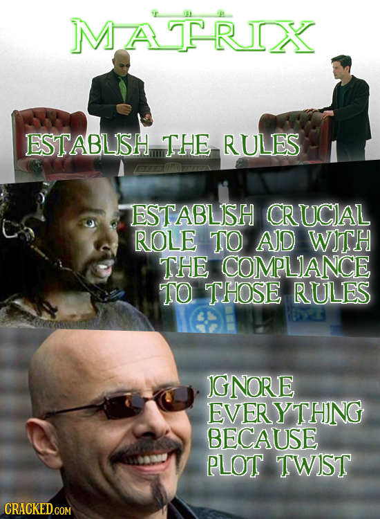 MATRIX 00 ESTABLISH THE RULES 2 ESTABLISH CRUCIAL ROLE TO AID WITH THE COMPLIANCE TO THOSE RULES IGNORE EVERYTHNG BECAUSE PLOT TWIST CRACKED.COM