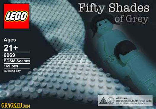 Fifty Shades LEGO of Grey Ages 21+ 6969 BDSM Scenes 169 pcs Building Toy WARNINGS CHOCKING HAZARD Smal barts CRACKED.COM Niot fnrchitren uilee years 