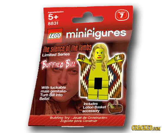 A0AADS la 5+ 7 8831 minifigures CECO Ine silence ol the lambS Limited Series BUFFALO BILL With tuckable male genitalia- Turn Bill into Belle! nckdes L