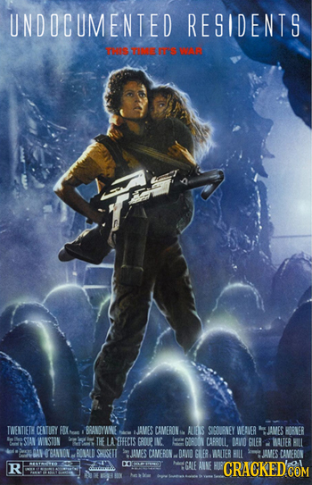 UNDOCUMENTED RESIDENTS TOS TIOE Ie M TWENTIETH CENTURY FO BOANOYWME JAMES CAMERONS ALLS SICOUURNEY WEAVER JAMES HOBNER STAN WLSTON THE LA EHFECIS GROU