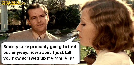 CRAGKEDeO Since you're probably going to find out anyway, how about I just tell you how screwed up my family is?