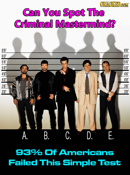 GRACKEDCON Can You Spot The Criminal Mastermind? 6'6 6'6 6'0 6'0 5'6 5'6 5'0 5'0 4'61 4'6 4'0 4'0 3'6 3'6 3'0 3'O A. B. C. D. E. 939/0 Of Am