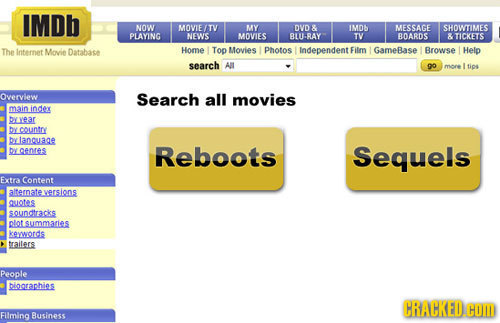 IMDb NOW MOVIF T MY DVD & 1M0 MESSAGE SHOWTIMAES PLAYING NEWS MOVIES BLU-RAY TW BOARDS & TICKETS The internet Movie Database Home Top Movies Photos In