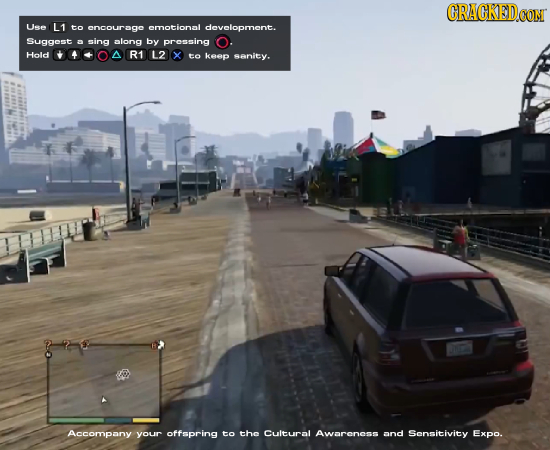 Use L1 to encourago emotional development. Suggost a sing along by pressing Hold R1 L2 to keep sanicy. Accompany your offspring to the Cultural Awaren