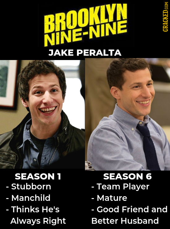 BROOKLYN NINE-NINE JAKE PERALTA 4882 SEASON 7 SEASON 6 - Stubborn - Team Player - Manchild - Mature - Thinks He's - Good Friend and Always Right Bette