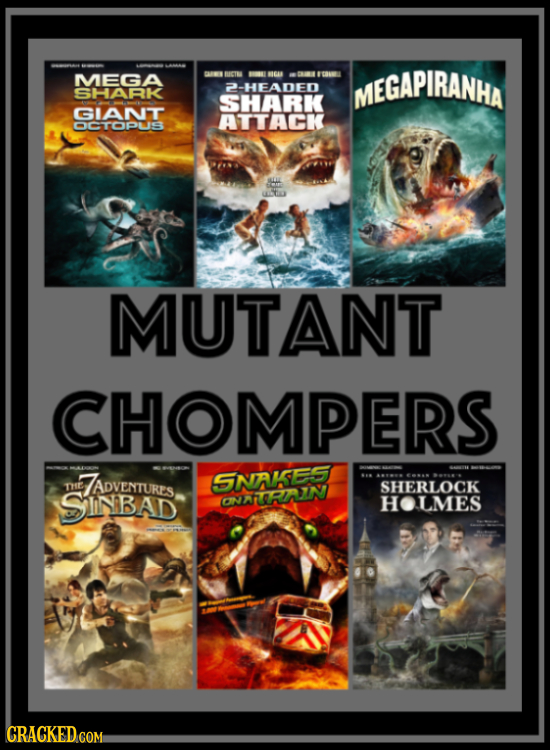 MEGGA CT MEGAPIRANHA P-HEADED SHARK SHARK GIANT ATTACK OCTOPUS aT MUTANT CHOMPERS THE 7ADVENTURES SNAKES SHERLOCK SINBAD ONNTRIAIN OLMES CRACKED COM